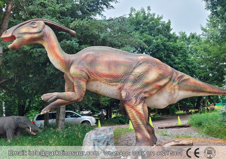 Dinosaurio artificial Parasaurolophus para parque